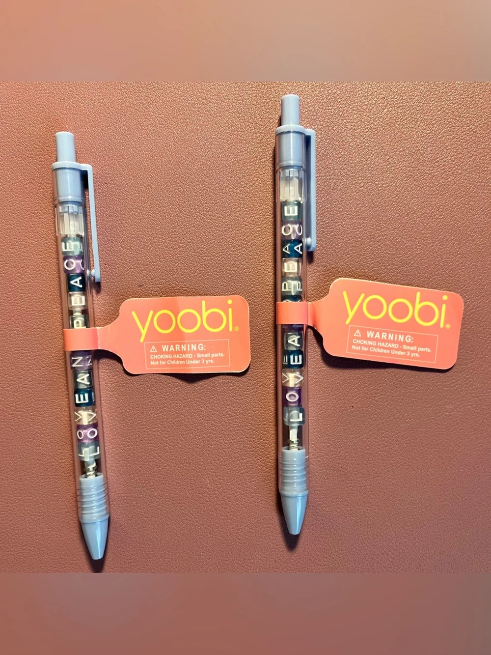 Yoobi Retractable Ballpoint Ink Pens, Love and Peace Set of 2